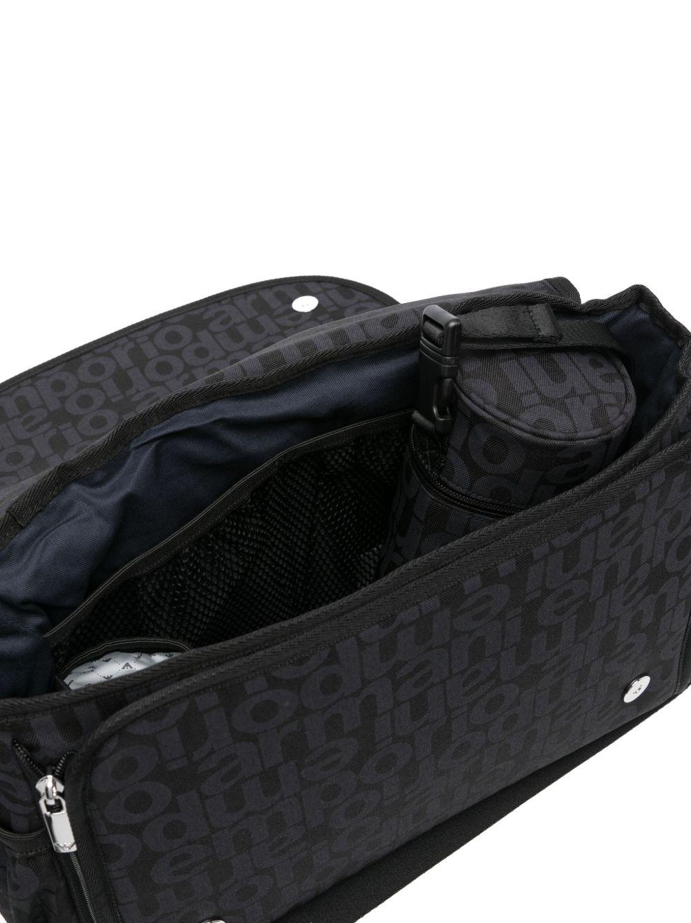 Borsa mamma nera con schema monografico EB000407AF19721 UB118 EMPORIO ARMANI KIDS 