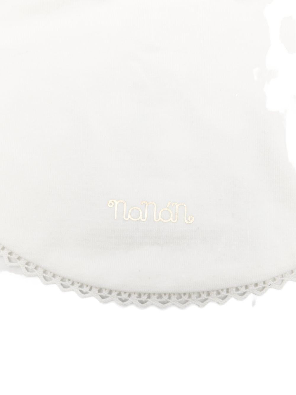 Bavaglino in cotone con stampa logo E26447 OFFWHITE NANAN KIDS 