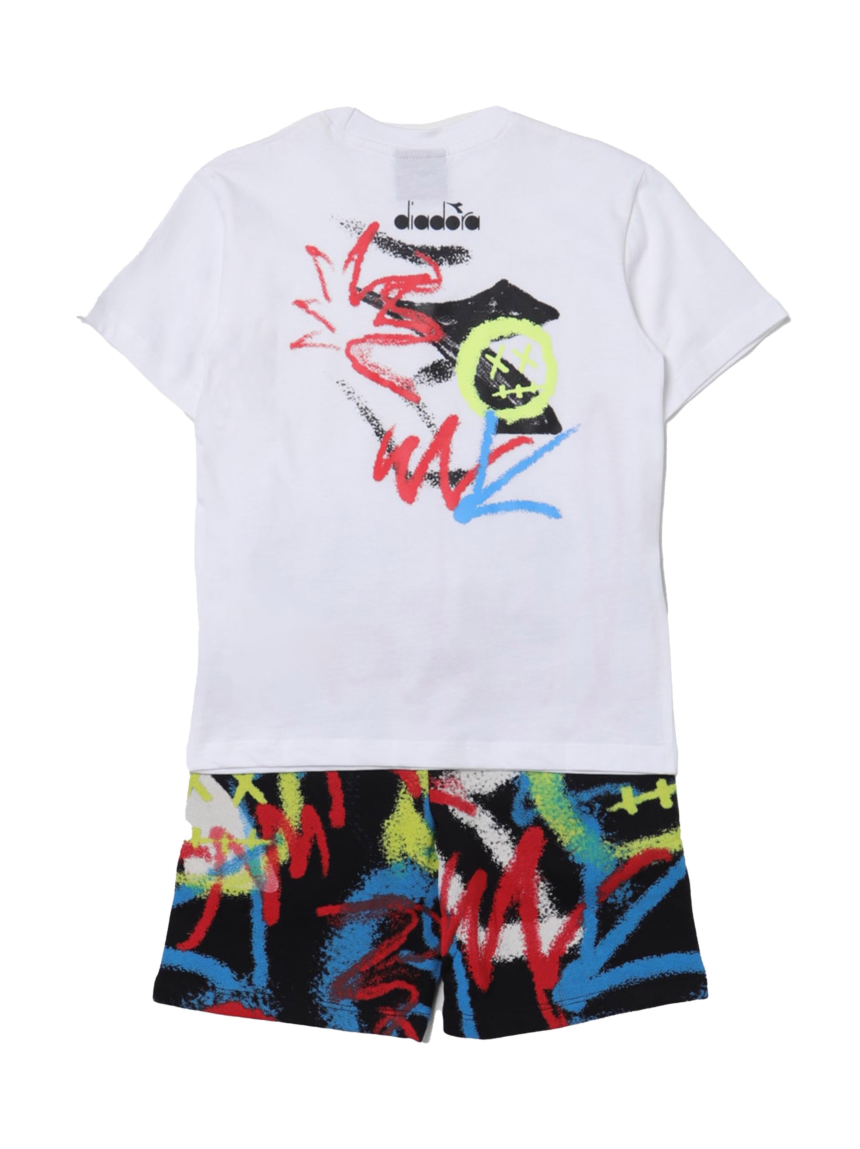 Completo graffiti bianco/multicolor (2pz) S4DIBBTT070 00213 DIADORA KIDS 