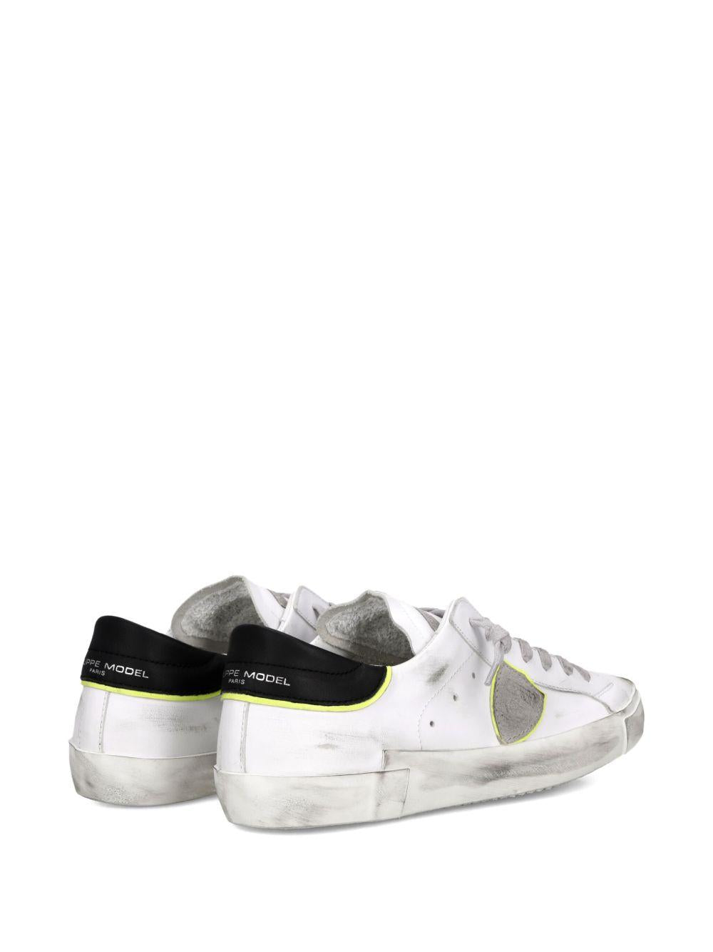 Sneakers Bianche con Effetto Vissuto PRLU VV09 PHILIPPE MODEL 