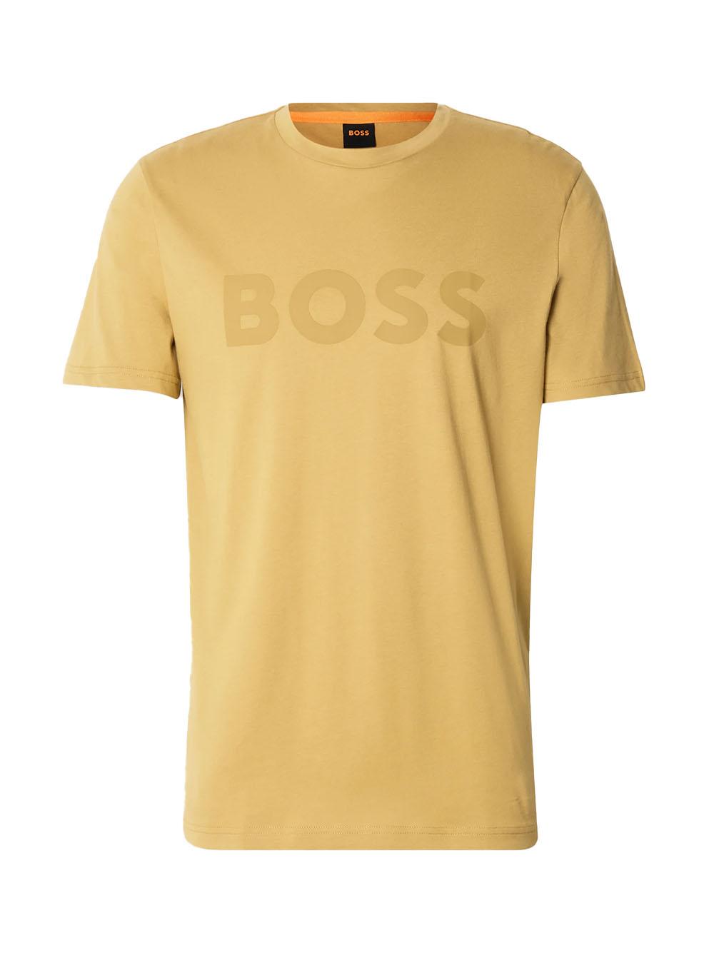 T-shirt thinking senape logo petto