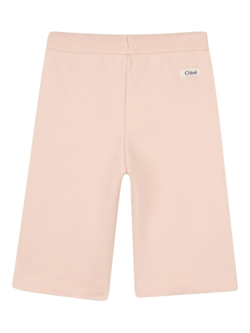 Pantaloni in cotone con cordoncino C20904 46J CHLOE KIDS 