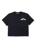 T-shirt Nera con Stampa e Taschino