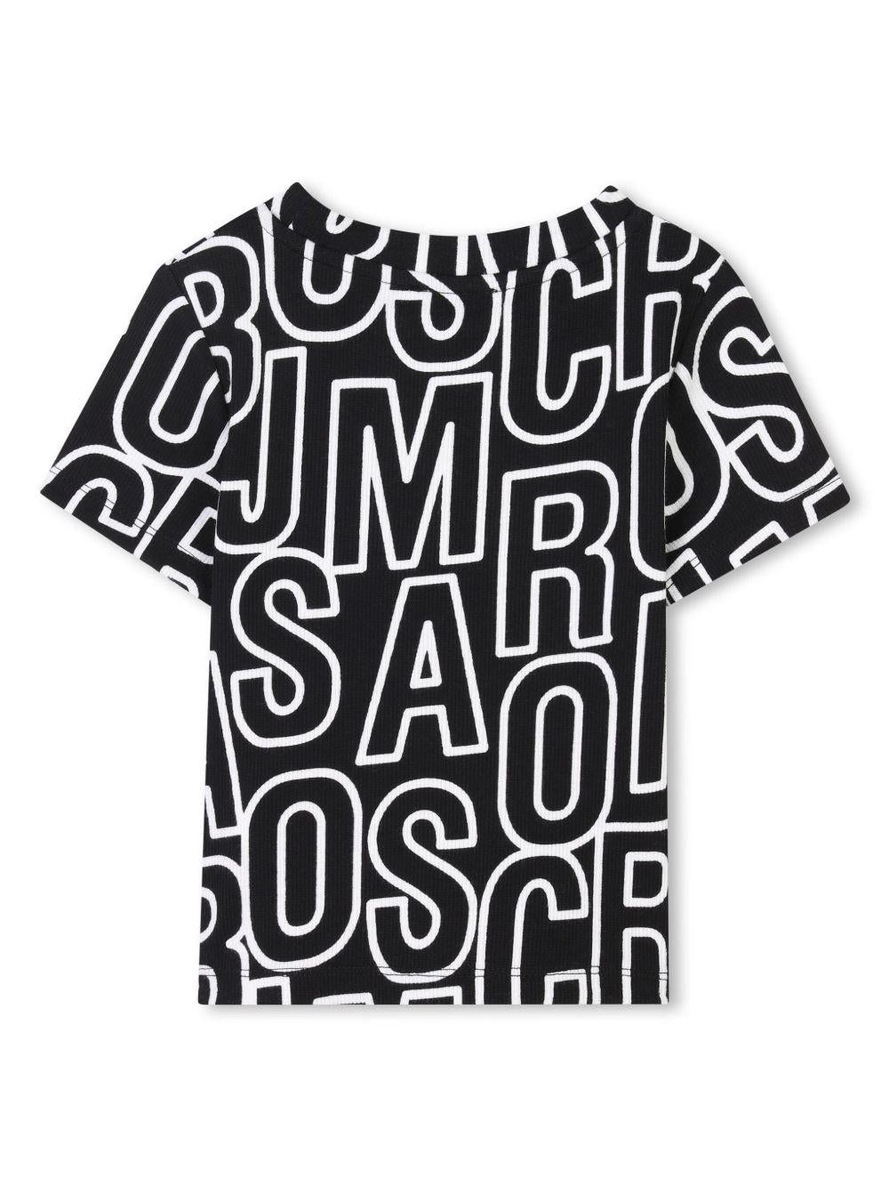 T-shirt nera logo all-over