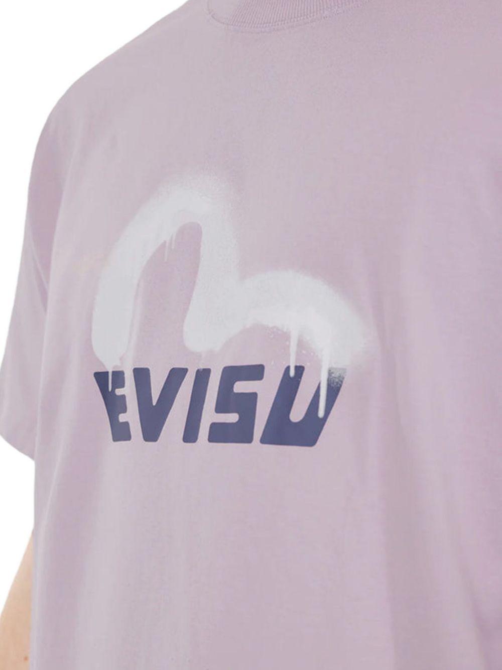 T-shirt viola chiaro logo gabbiano spray 2ESHTM5TS1136 PRL EVISU 