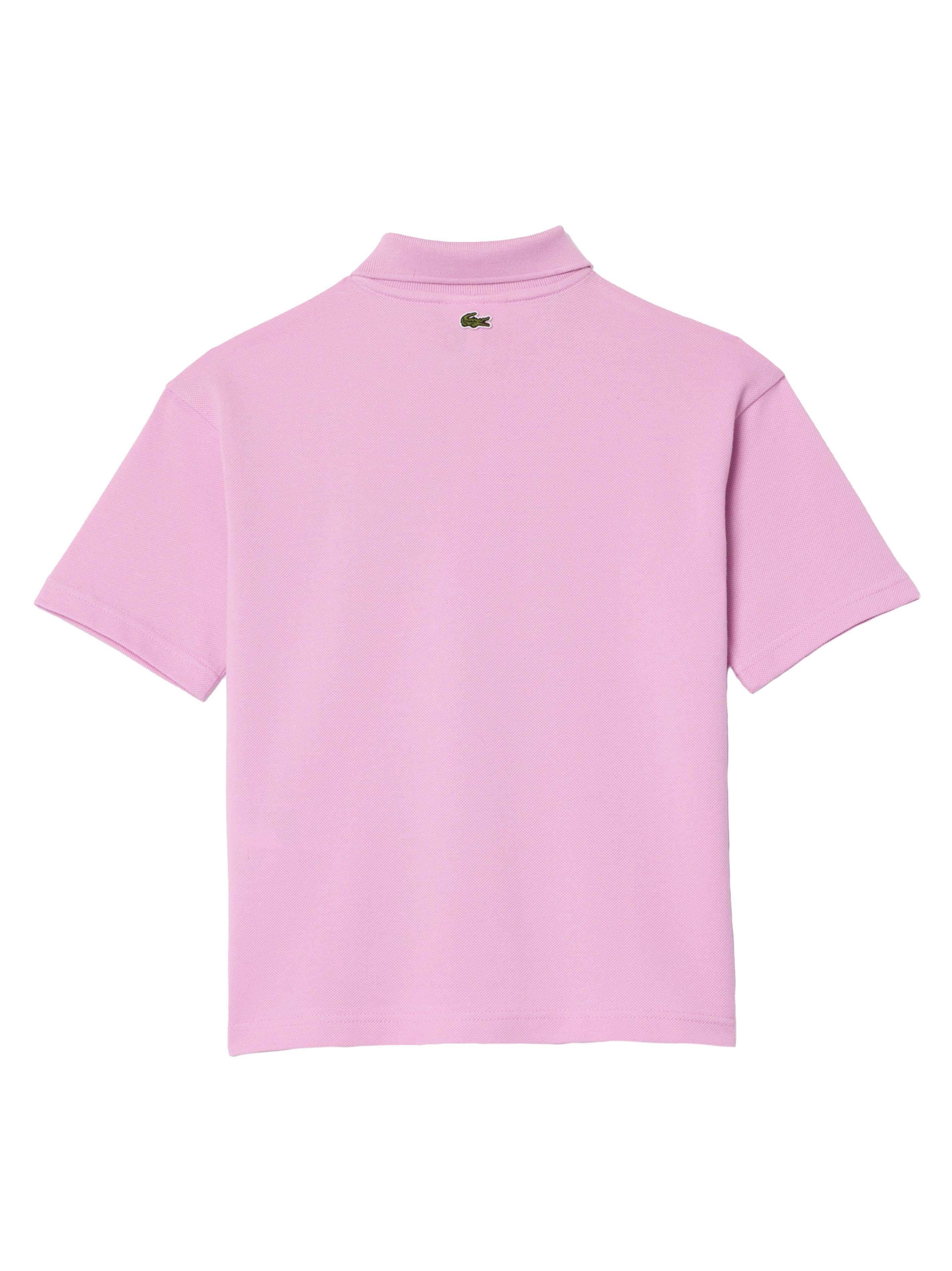 T-shirt rosa big logo ricamo PJ1259 IXV LACOSTE KIDS 