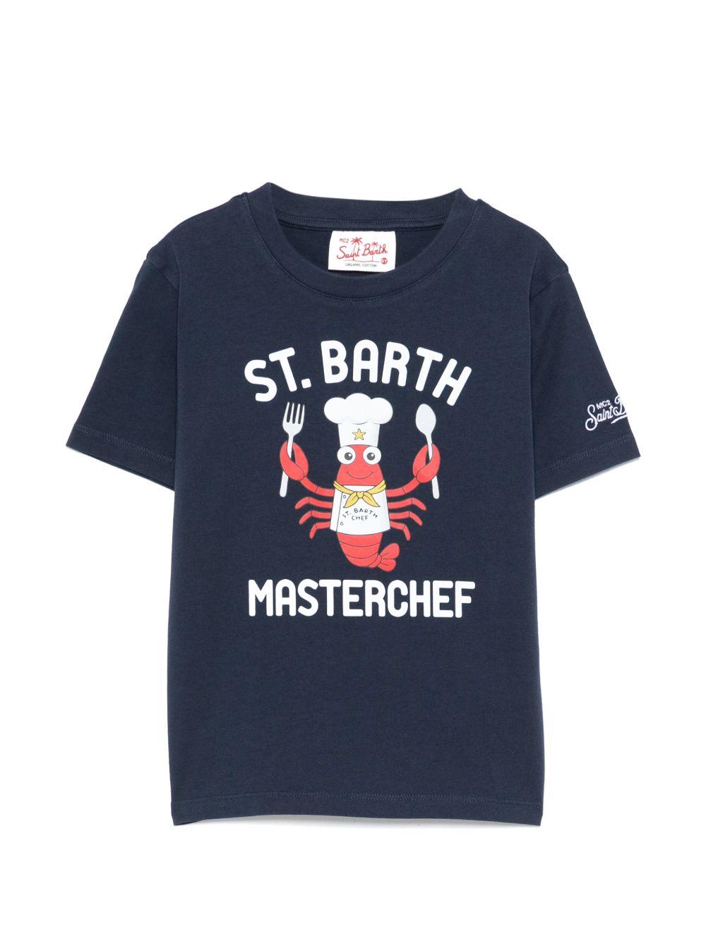 T-shirt in cotone con stampa granchio DNV0001 00291L MC2 SAINT BARTH KIDS 