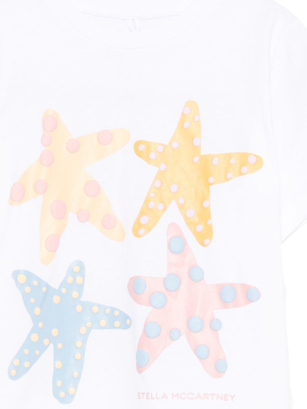 Maglia con stampa stelle marine TY8A81Z0434 100 STELLA MCCARTNEY KIDS 