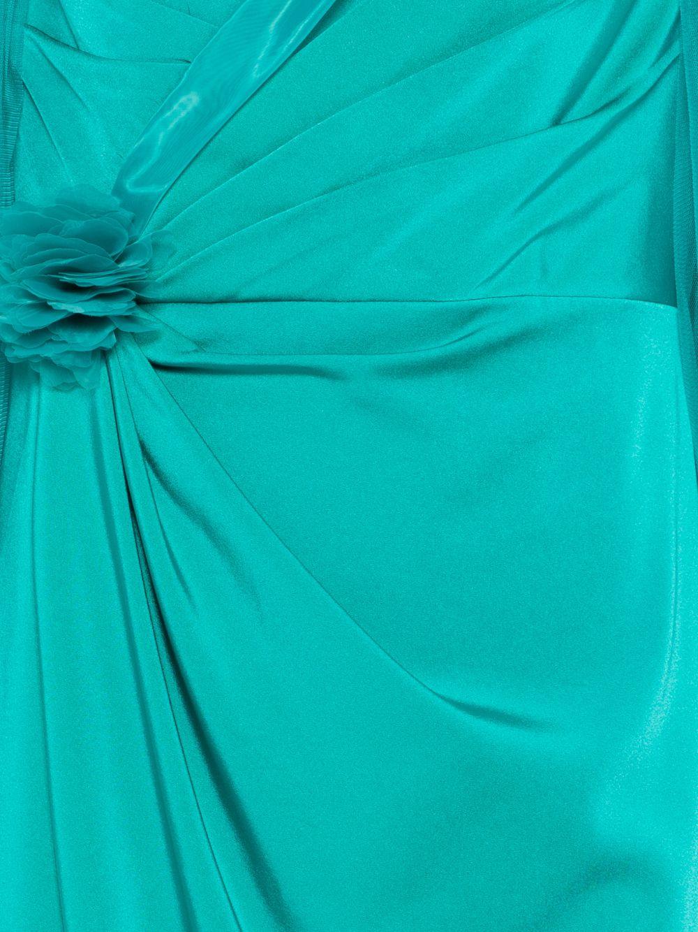 Abito midi in poliestere scollo a cuore 1J2K1CRS00745 TURQUESA MARFIL 