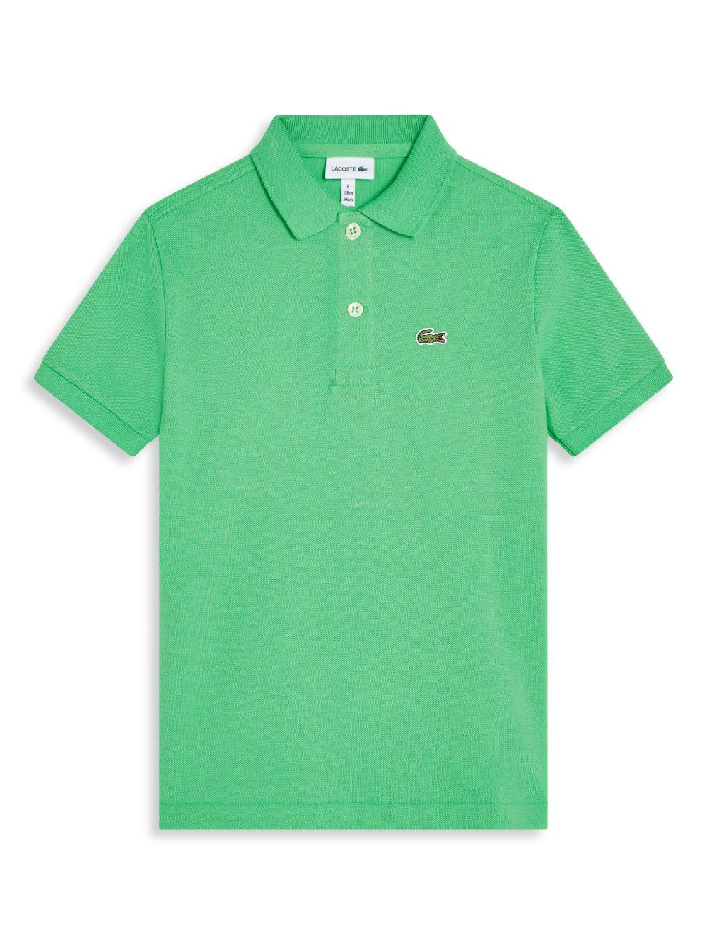 Polo verde fluo mini logo ricamo PJ2909 UYX LACOSTE KIDS 