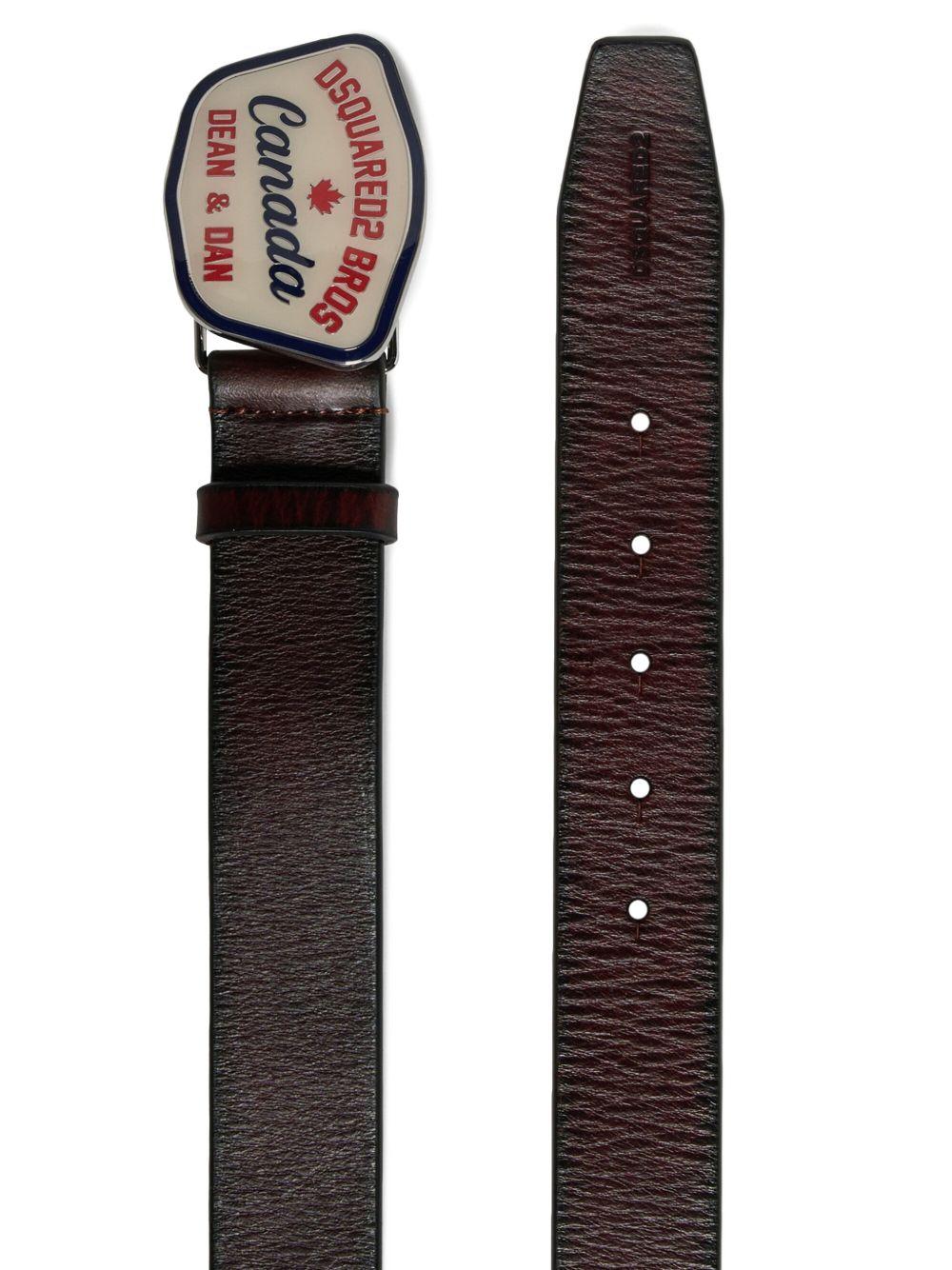 Cintura in pelle con fibbia grafica DQ3258D0AGF DQ11 DSQUARED KIDS 