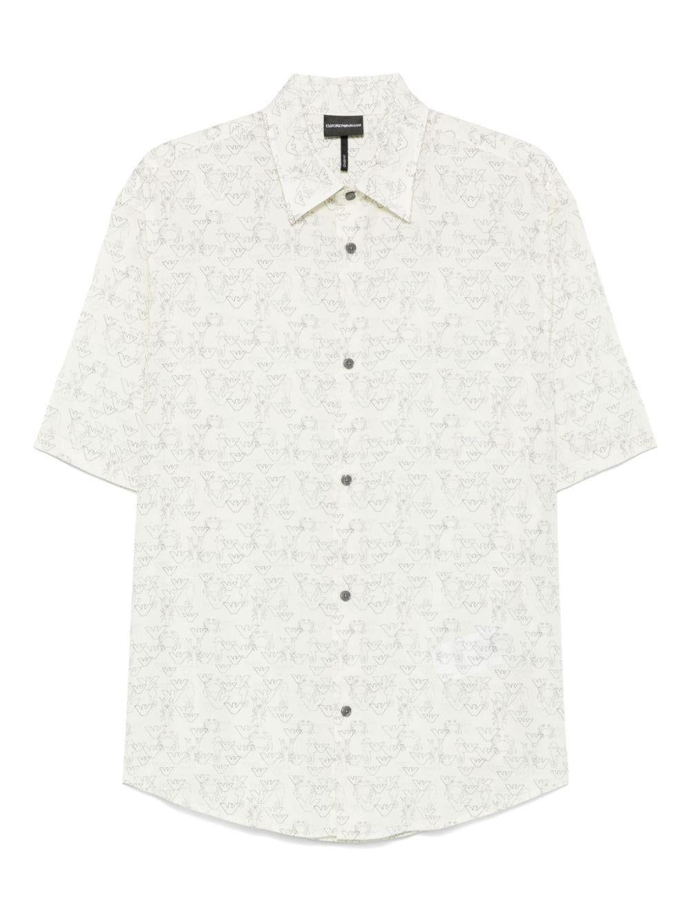 Cream shirt with all-over eagles