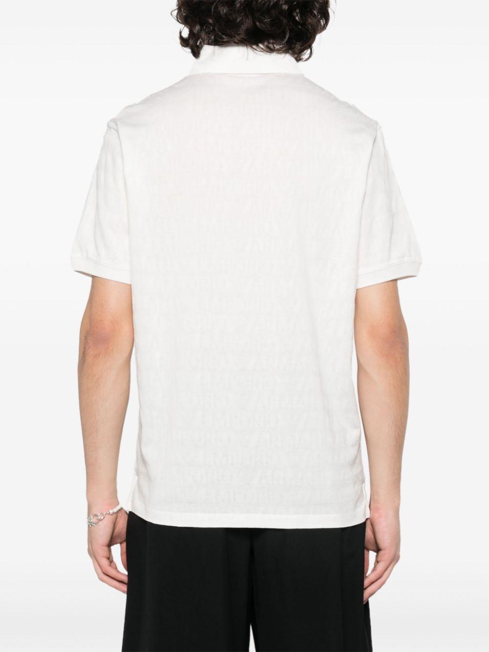 Polo bianca logo all-over