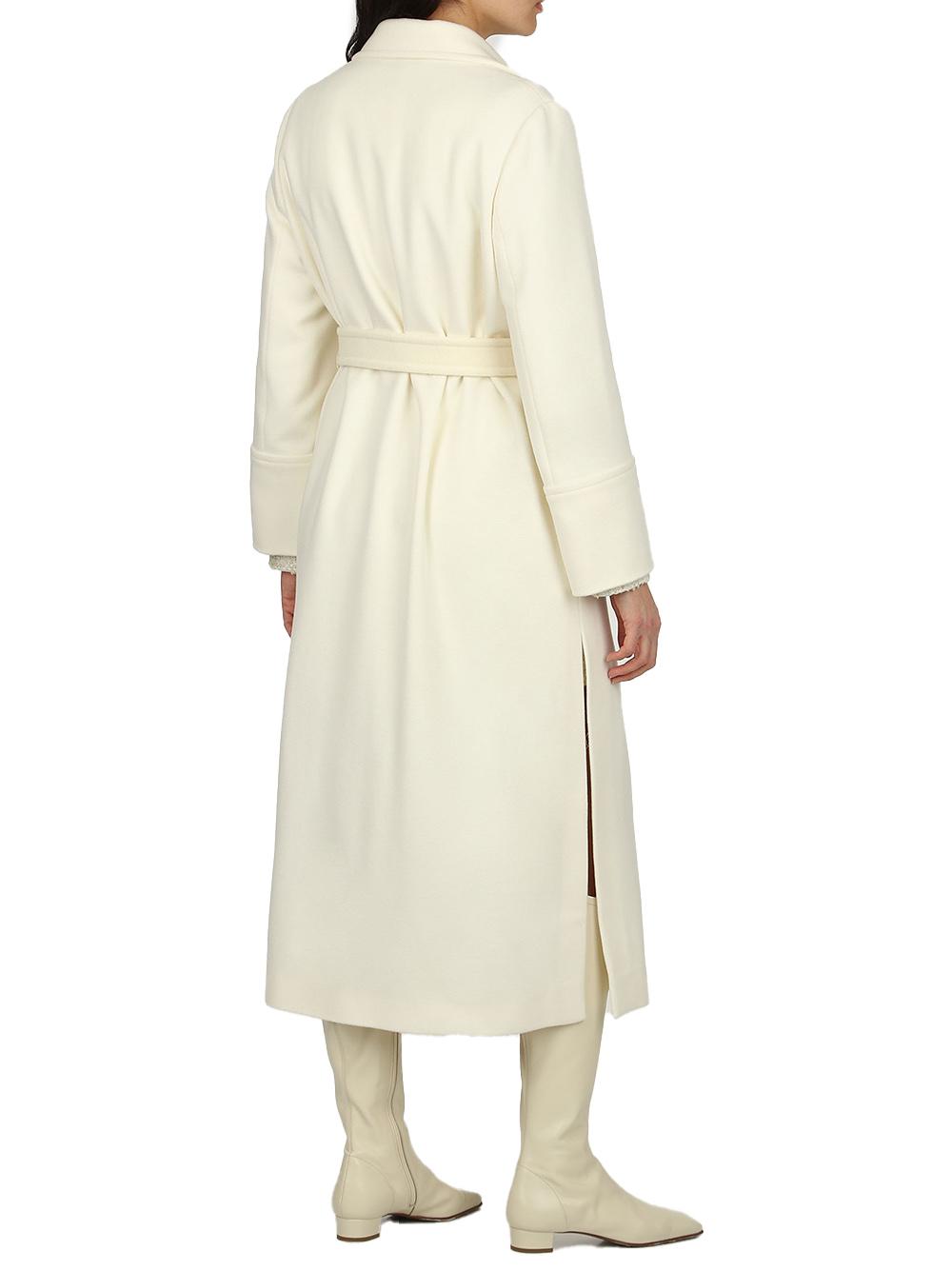 Cappotto panna con cintura