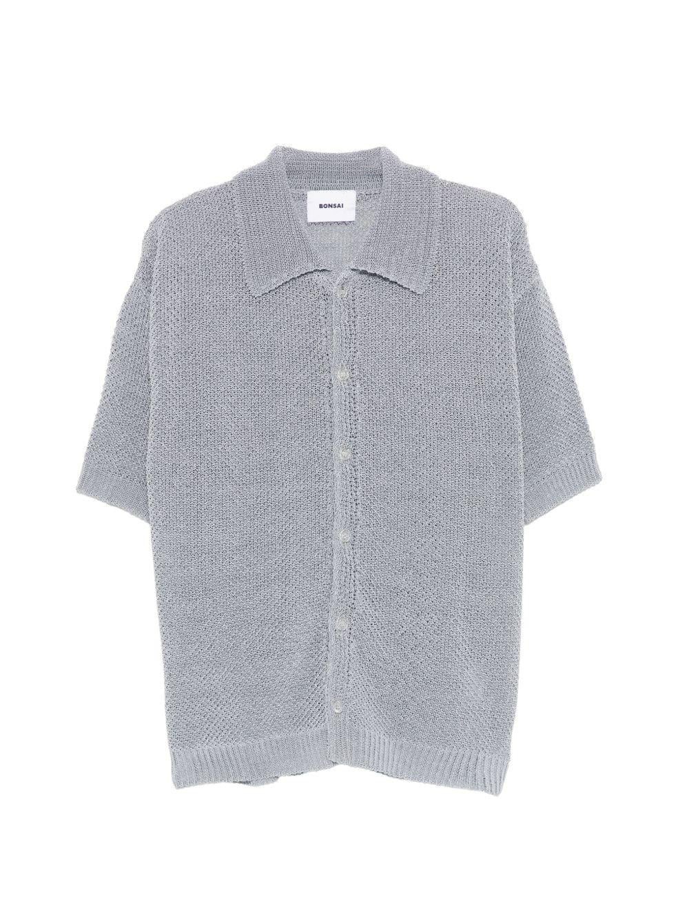 Camicia in maglia con maniche corte KN004 GREY BONSAI 
