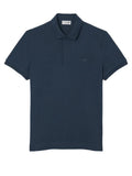 Blue polo shirt with tone-on-tone embroidery logo