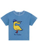 T-shirt blu con stampa frontale