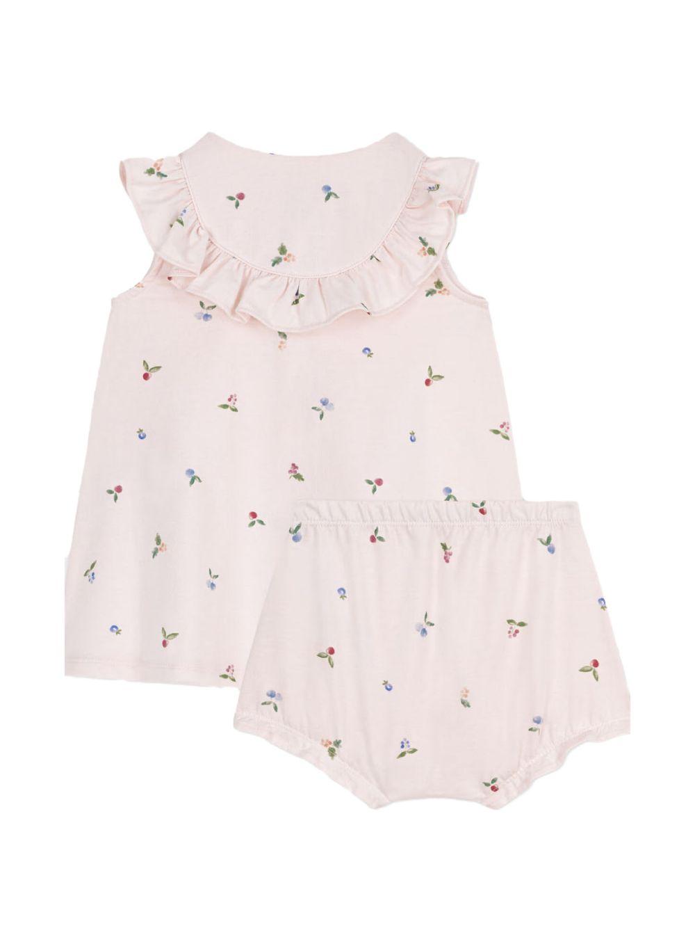 Completo rosa con ricami floreali (2pz) A0CHH 03 PETIT BATEAU KIDS 