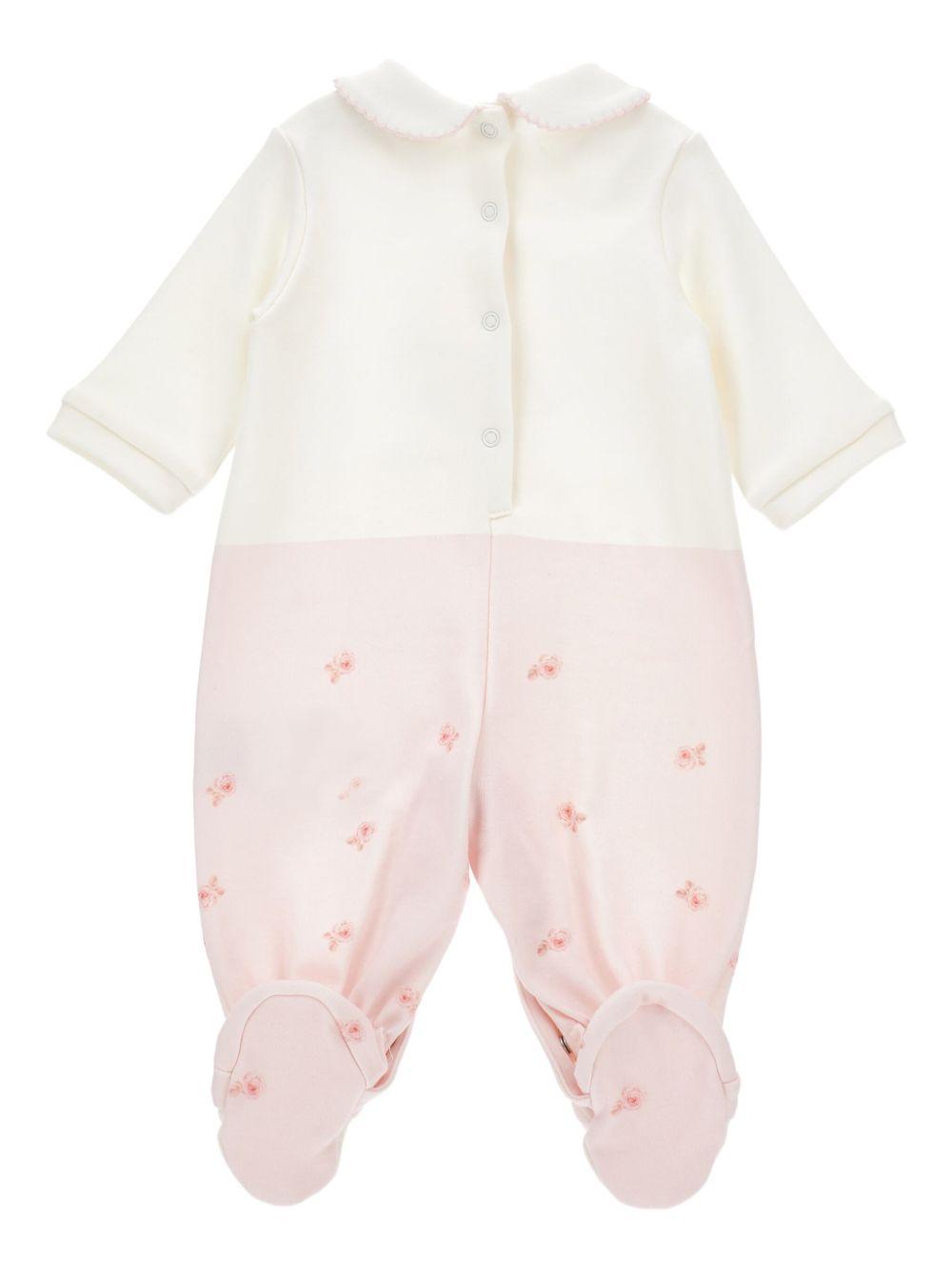 Pigiama panna e rosa in cotone biologico con stampa frontale 35F2036000 0191 MONNALISA KIDS 