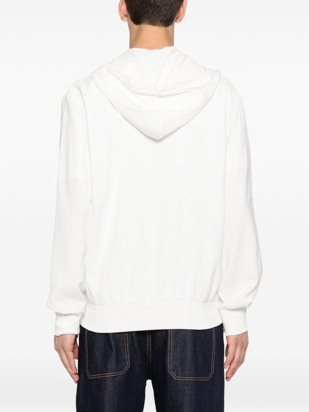 Felpa con cappuccio e zip in rayon XMF3986 BIANCO YES LONDON 