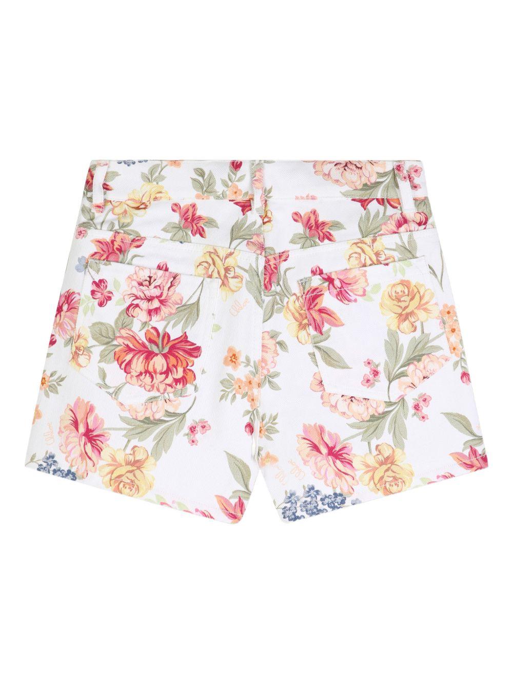 Shorts in cotone organico con stampa floreale C20849 S95 CHLOE KIDS 