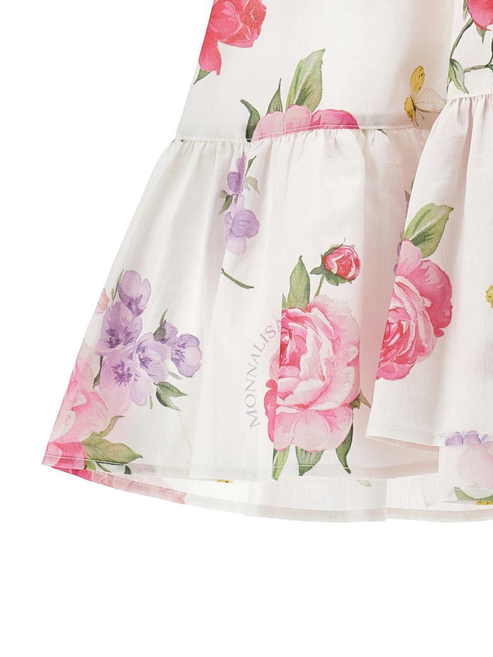 Abito a balze con stampa floreale 19G9027045 0099 MONNALISA KIDS 