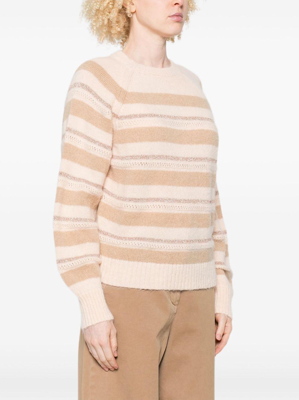 Maglione a Righe con Lurex e Maniche Raglan 252TT3071 13009 TWINSET 