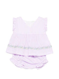 Set abito in cotone lavanda a righe