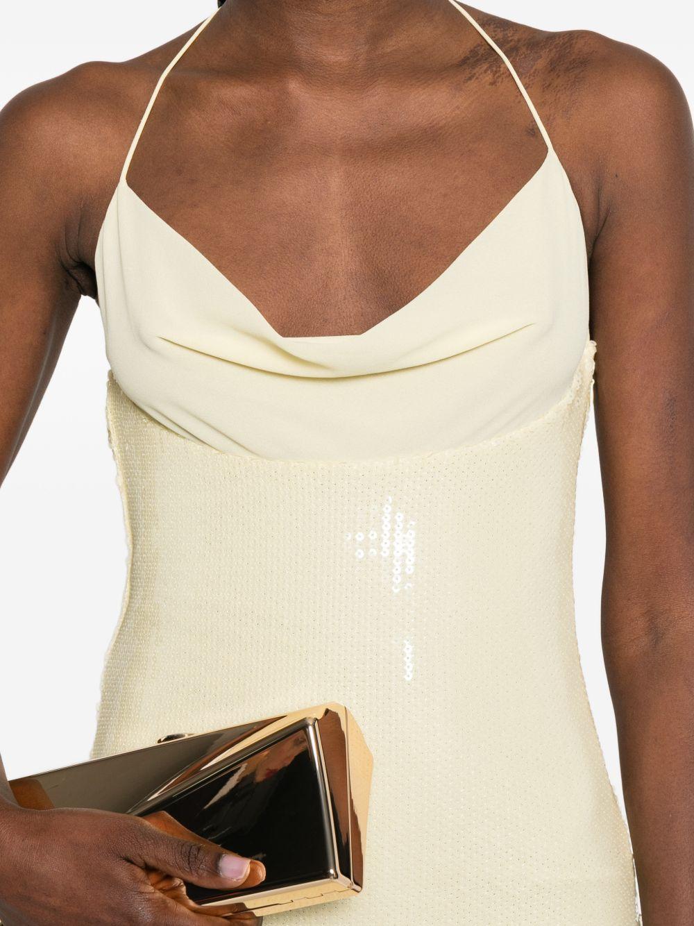 Abito in poliestere vanilla con paillettes 8A1628J401 Y478 PATRIZIA PEPE 