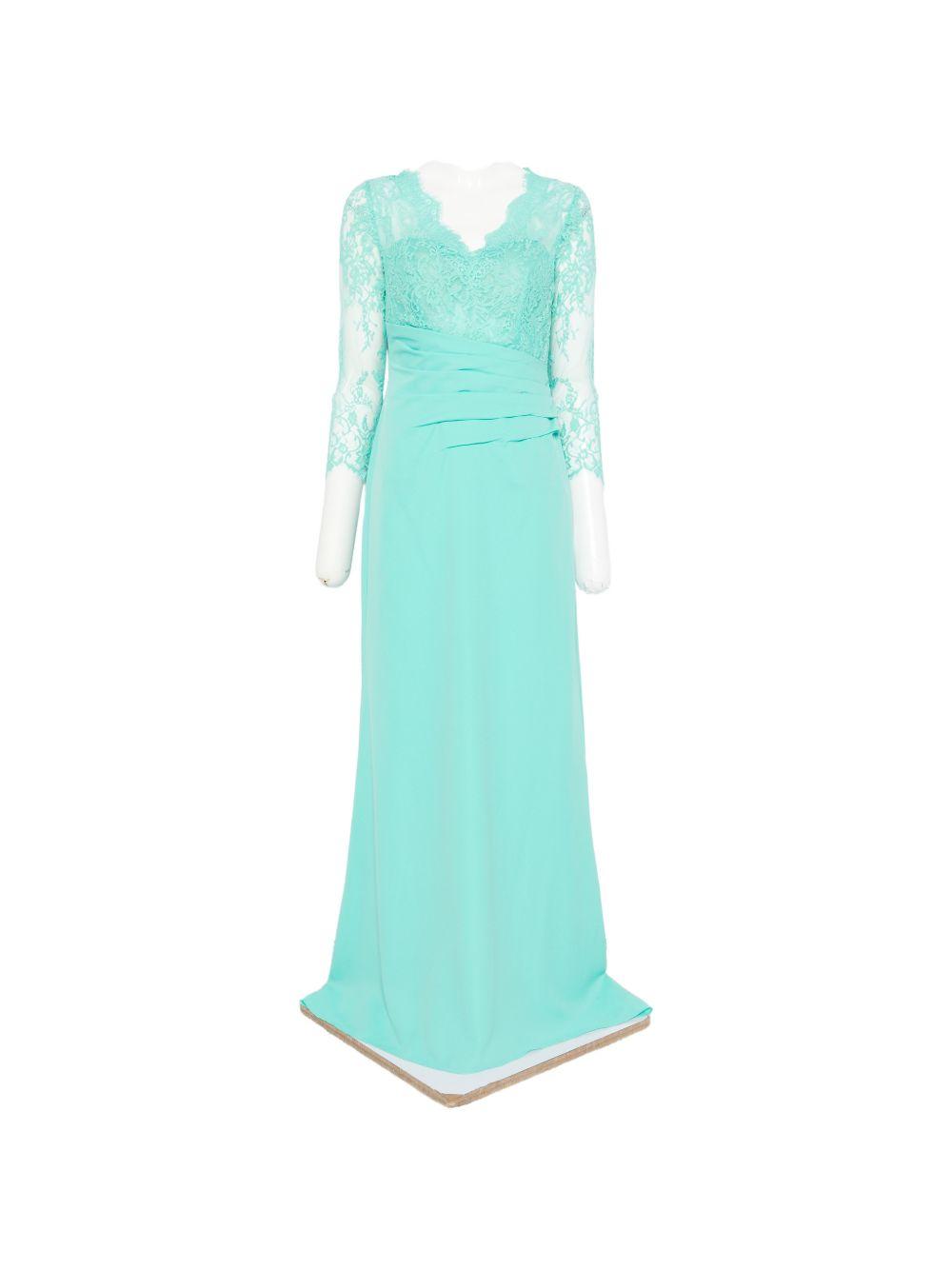 Abito lungo in pizzo scollo a V 1U166GEOE0705 AQUA AIRE 