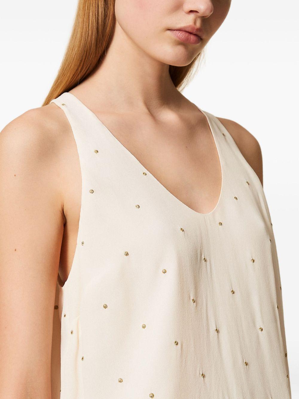Canotta Bianca con Motivo a Pois 252TP2034 07222 TWINSET 