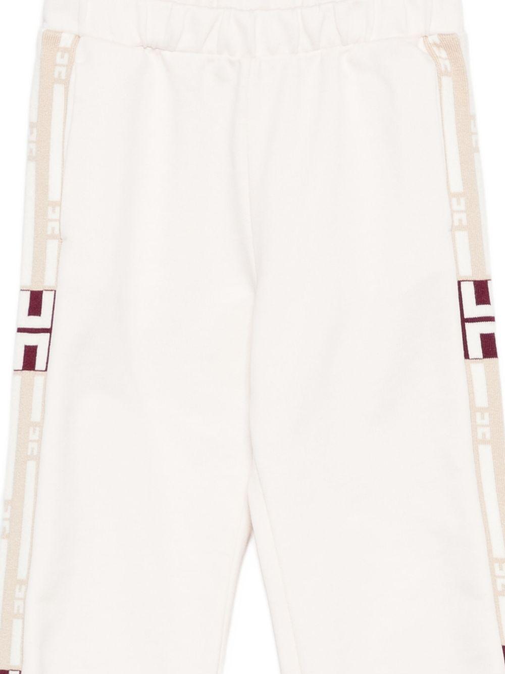 Pantaloni sportivi latte con logo EGPA090FF002 D760 ELISABETTA FRANCHI KIDS 