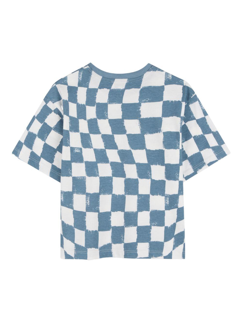 T-shirt in cotone biologico a scacchiera W60770 80B MARC JACOBS KIDS 