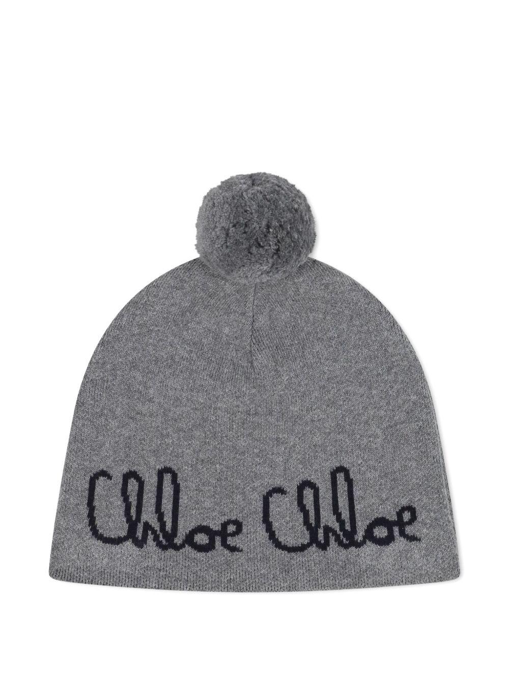 Berretto con Pompon e Logo Ricamato C20675 A46 CHLOE KIDS 