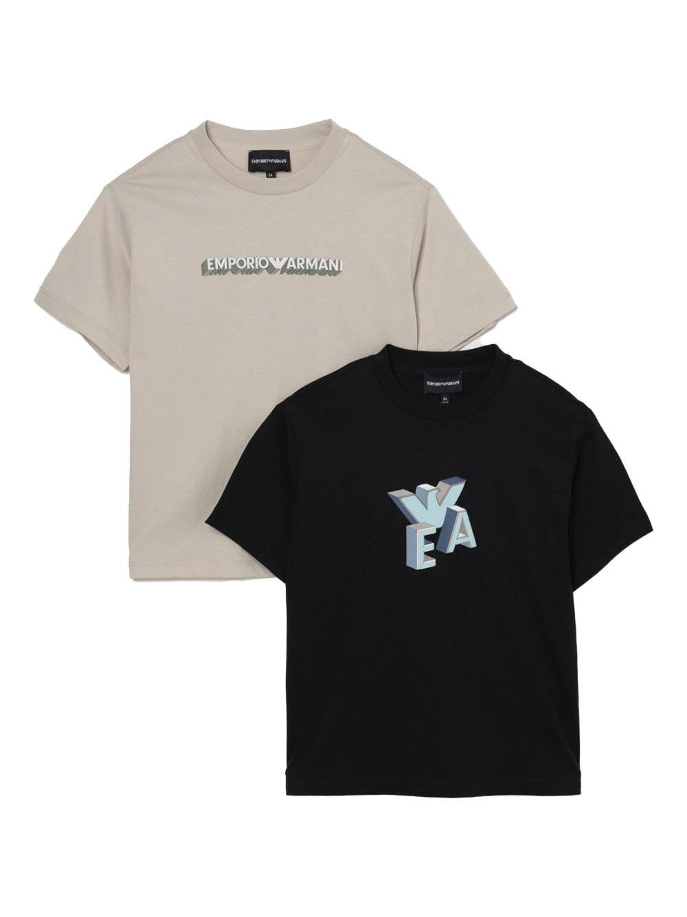 Set t-shirt bicolor con logo (2pz)