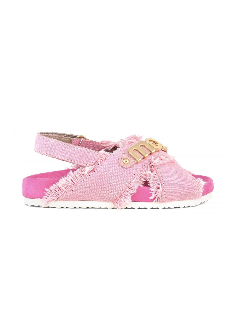 Bio sandal kid recycled canvas rosa MUSK631002K RWF MOU KIDS 
