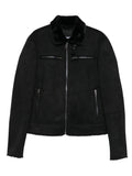 Giacca biker nera con chiusura frontale con zip