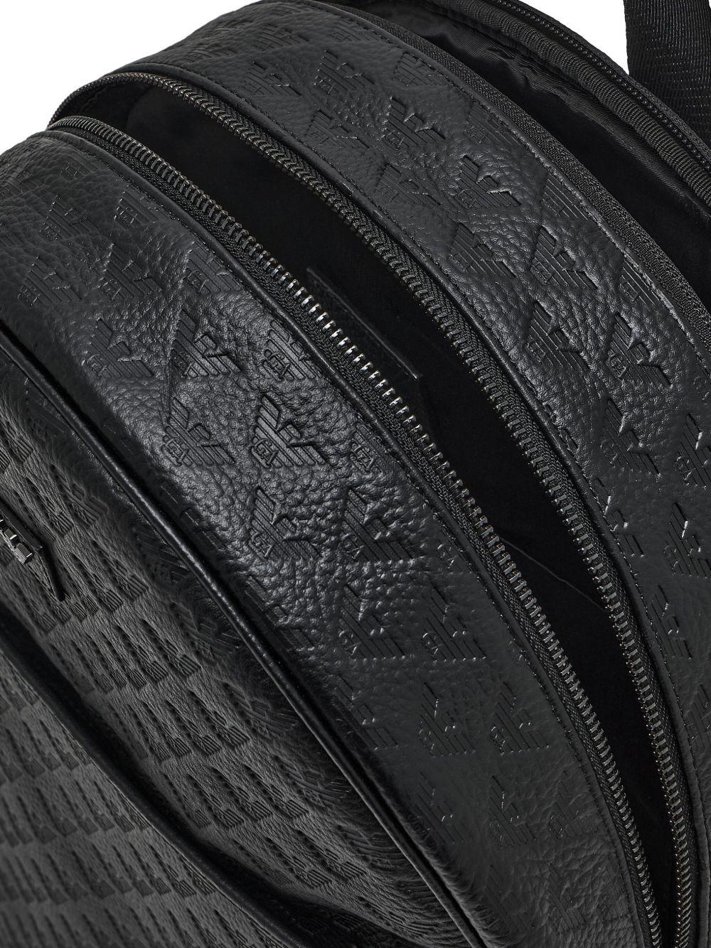 Zaino nero con logo in rilievo e chiusura con zip EM001678AF14774 UC001 EMPORIO ARMANI 