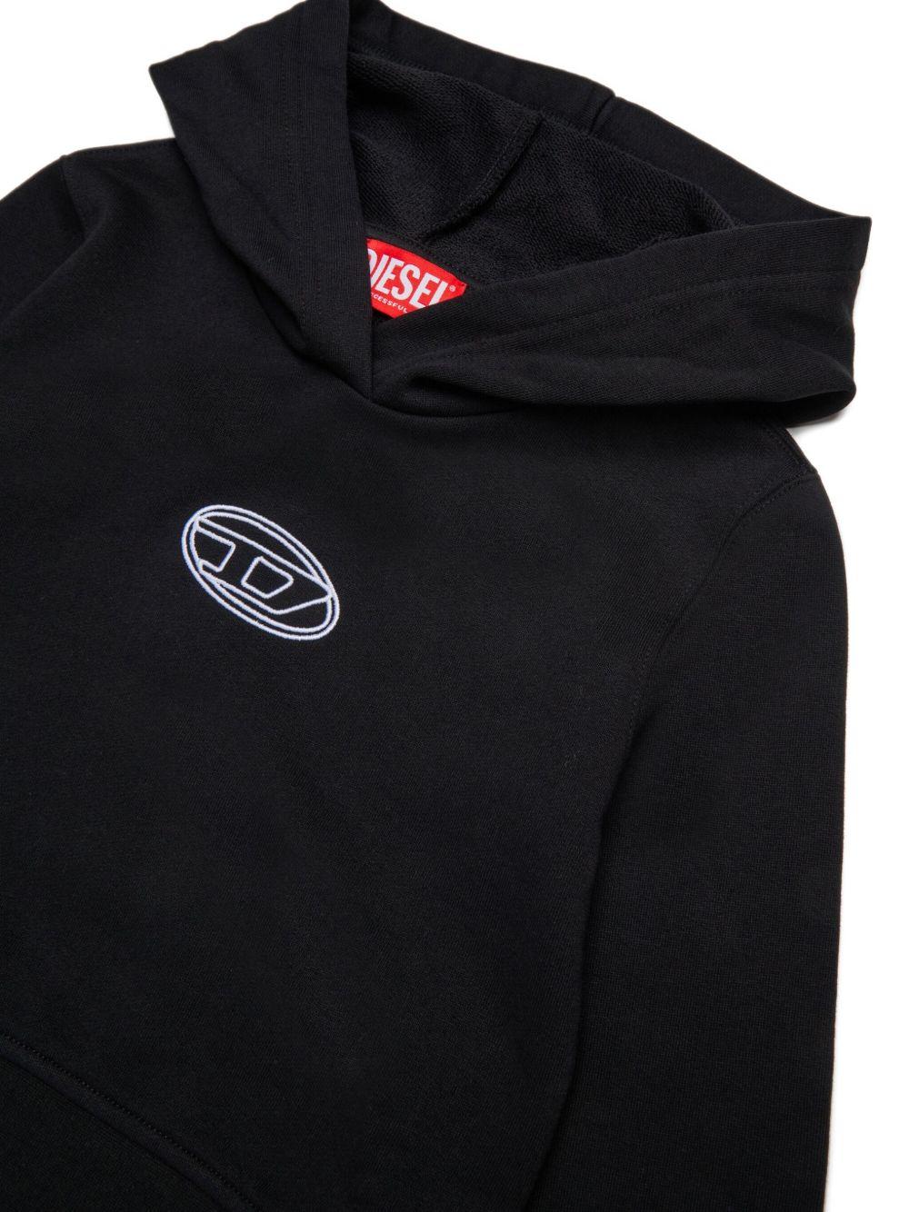 Felpa con Cappuccio e Logo Ricamato J02416KYAX3 K900 DIESEL KIDS 