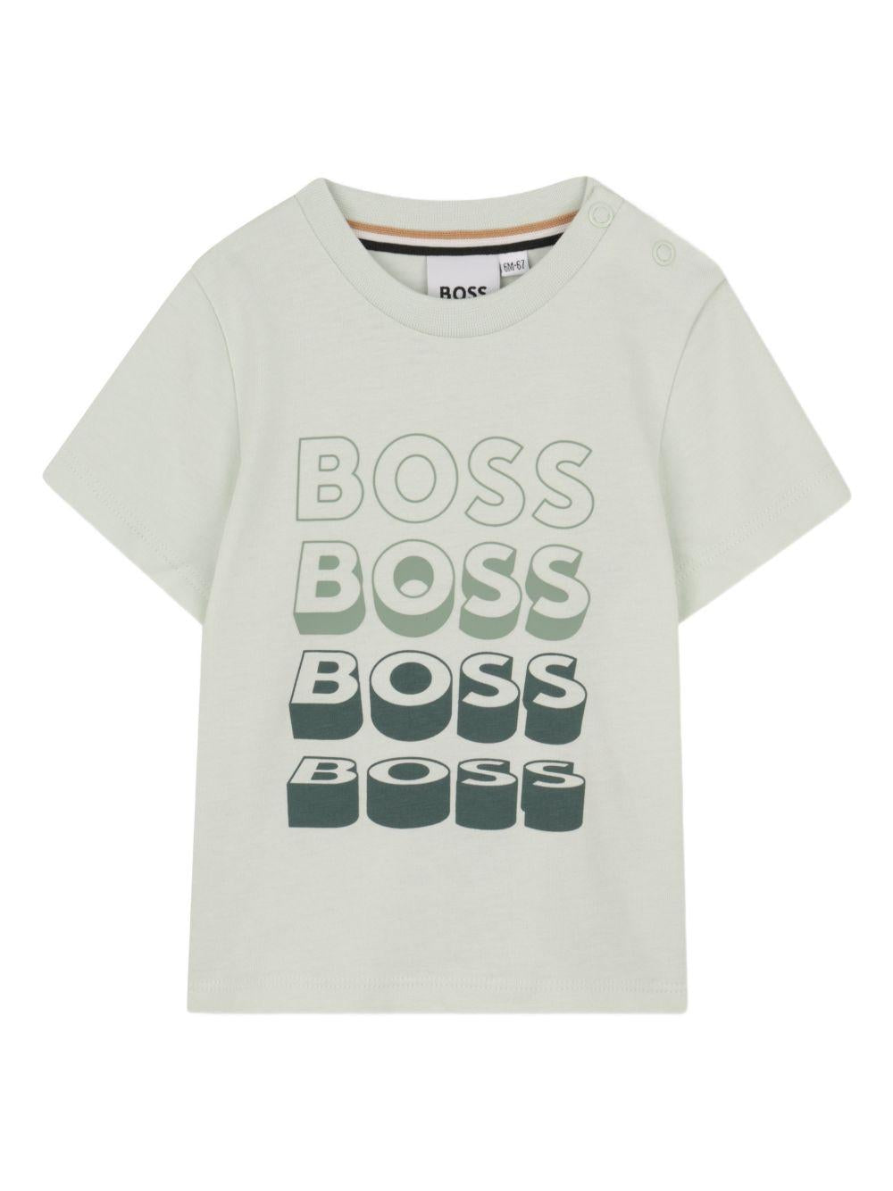T-shirt stampa logo multicolor J52889 73K BOSS KIDSWEAR 