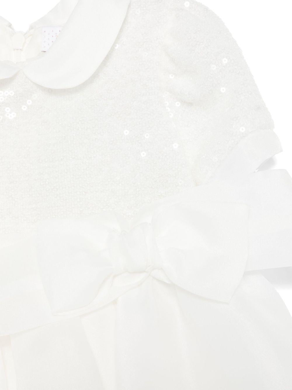 Abito bianco paillettes e tulle noenata 73E9035111 0001 MONNALISA KIDS 