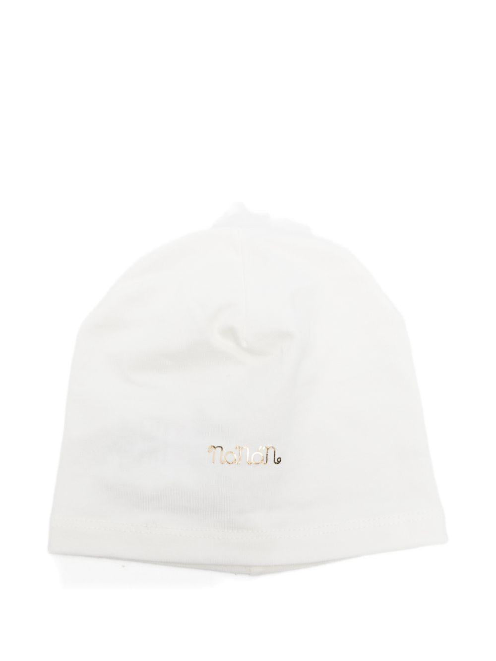 Berretto in cotone con logo E26445 OFFWHITE NANAN KIDS 