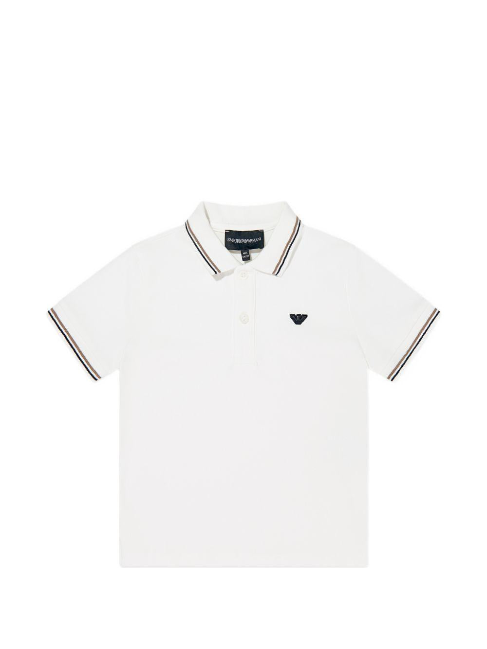 Polo in cotone con bordino a contrasto EB001560AF20390 U0003 EMPORIO ARMANI KIDS 