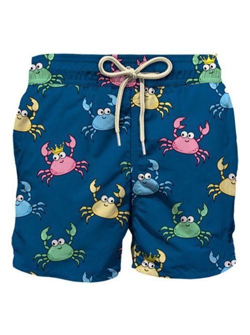 Costume jean blu con granchi multicolor all-over JEA0004 03067H MC2 SAINT BARTH KIDS 