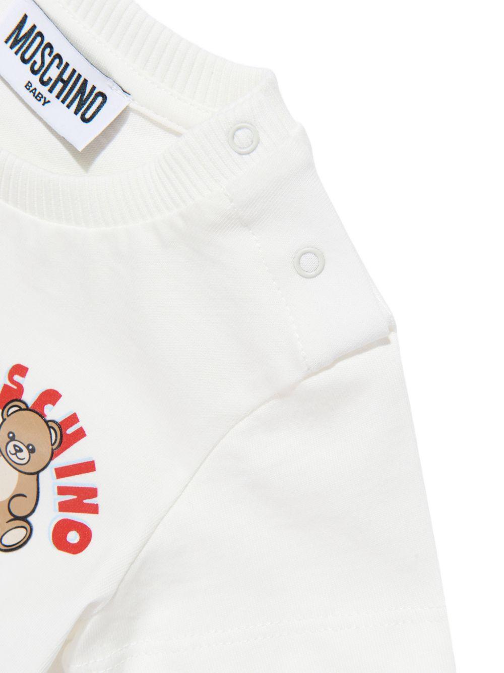 T-shirt in cotone con stampa MZM047LAA01 10063 MOSCHINO KIDS 