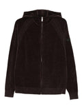 Maglione bordeaux con zip e cappuccio