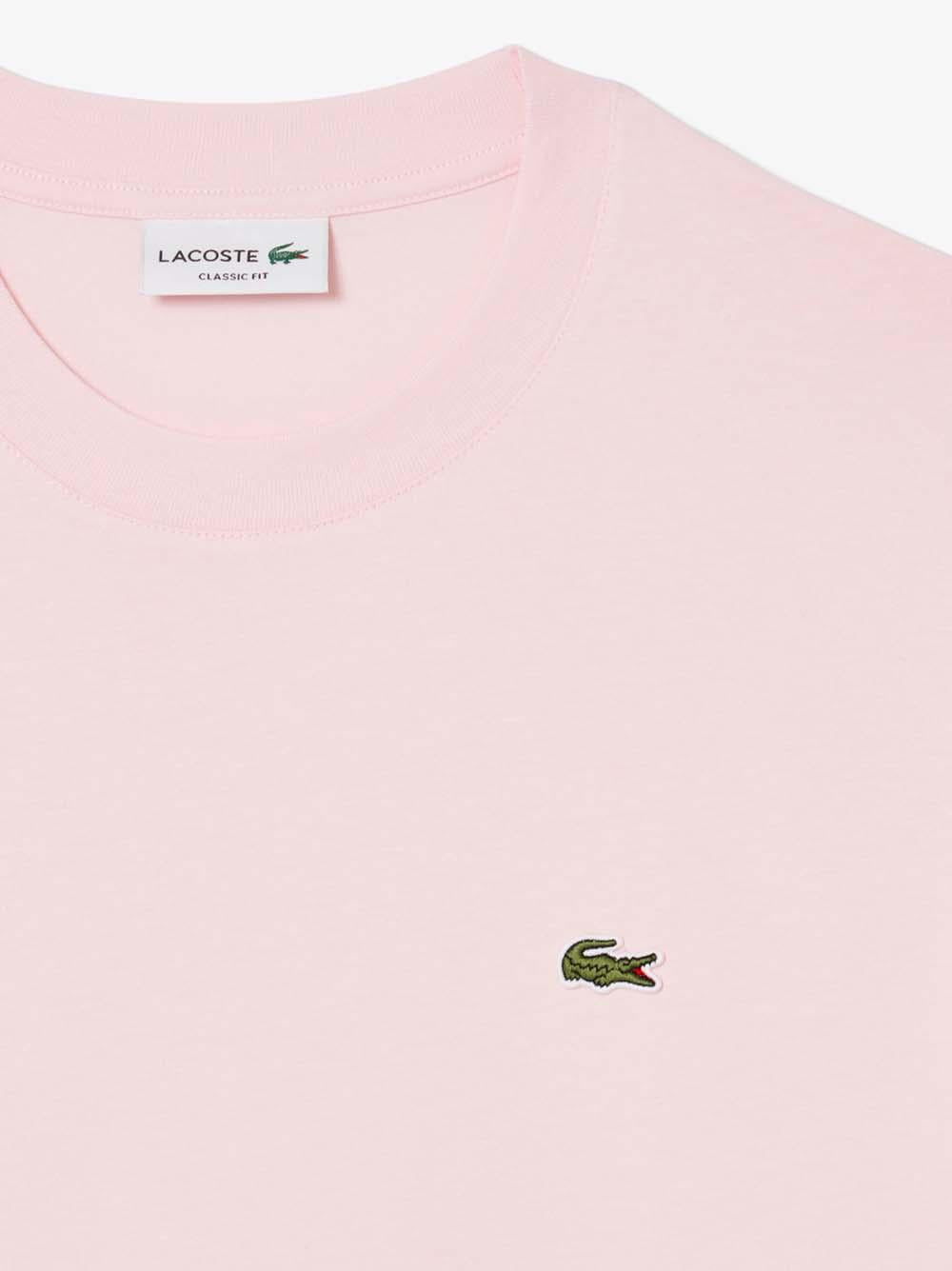 T-shirt rosa mini logo ricamo TH7318 T03 LACOSTE 