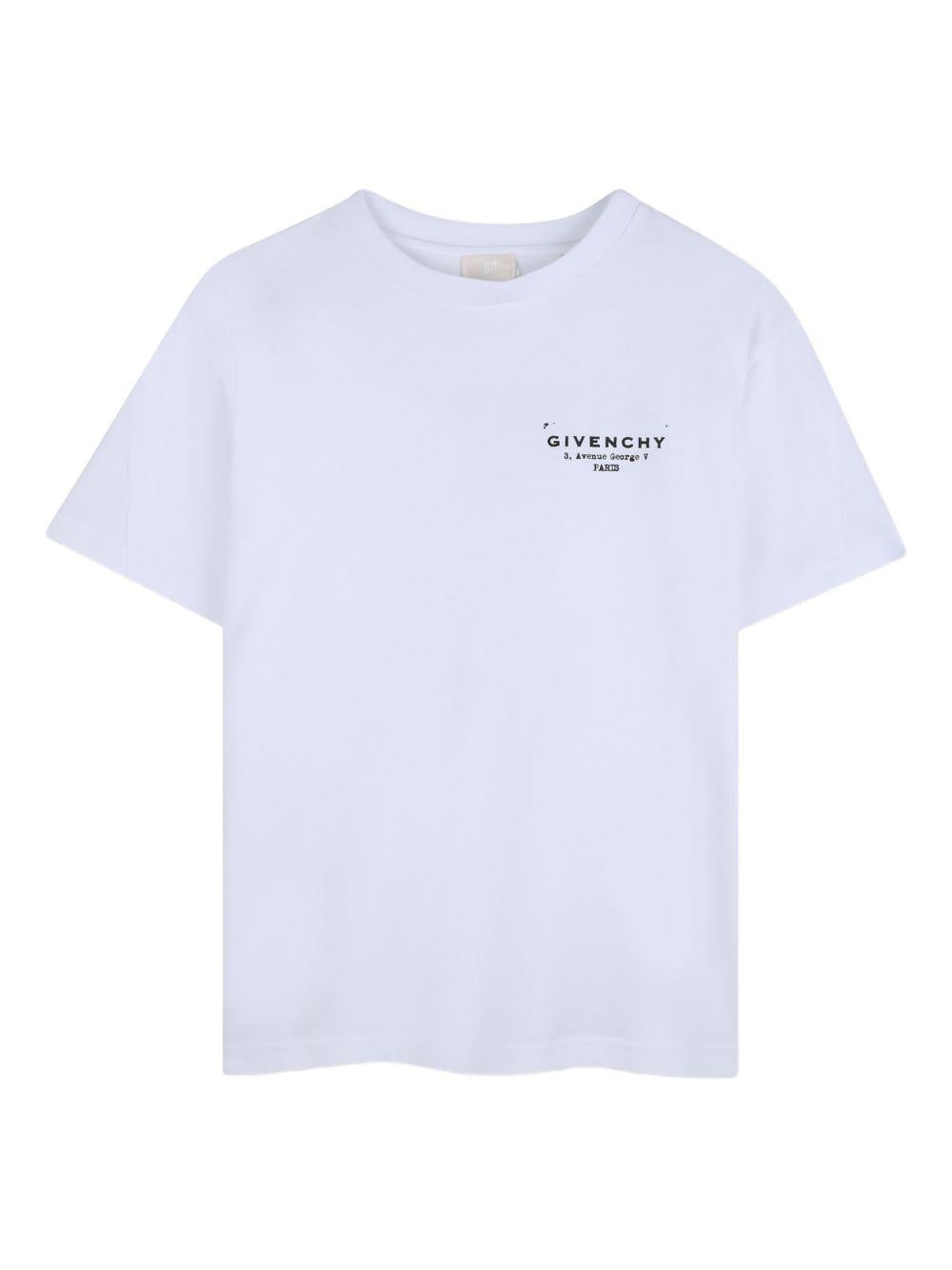 T-shirt in cotone con stampa logo H31075 10P GIVENCHY KIDS 