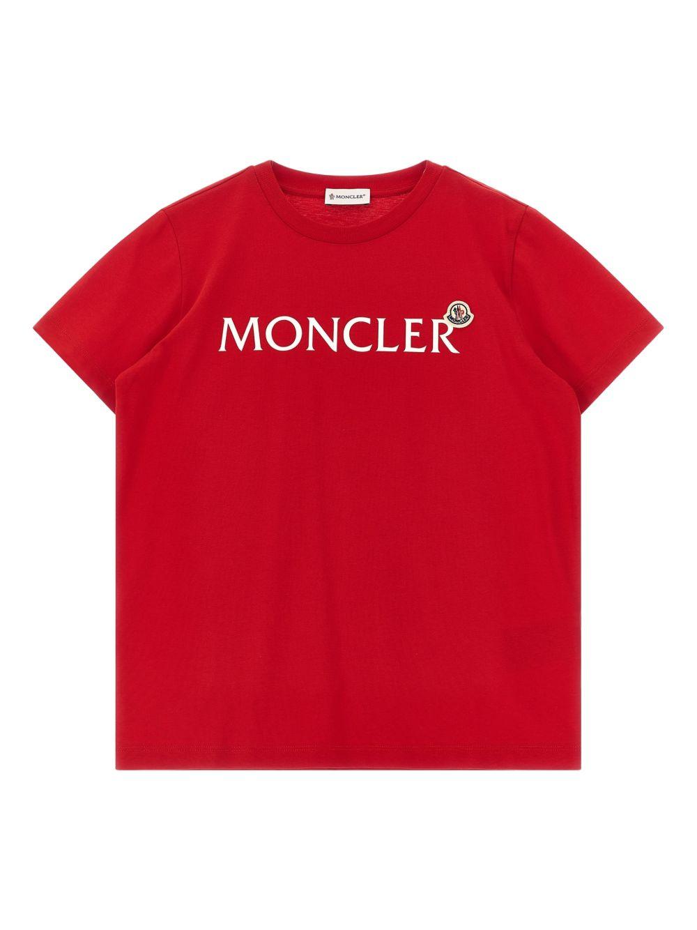 T-shirt in cotone organico a maniche corte L19548C0001089AFV 455 MONCLER KIDS 