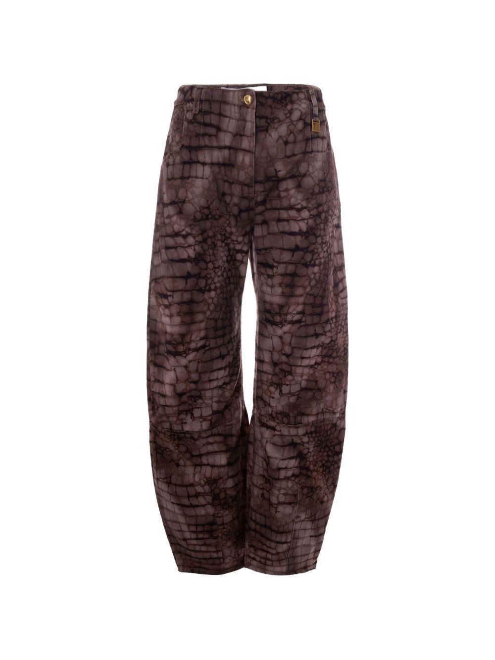 Jeans straight in cotone effetto coccodrillo PJ31D61E2 644 ELISABETTA FRANCHI 